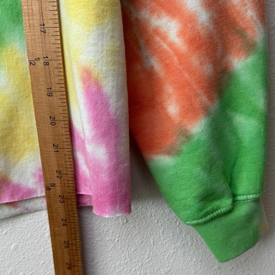 John Eshaya JET Pastel Rainbow Tie-Dye Smiley Face Sweatshirt Long Sleeve (M/L)