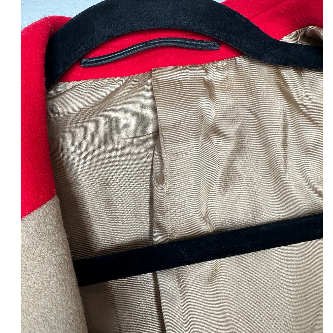 Givenchy Camel Tan Wool & Cashmere Blend Color Block Overcoat 48 / XXL