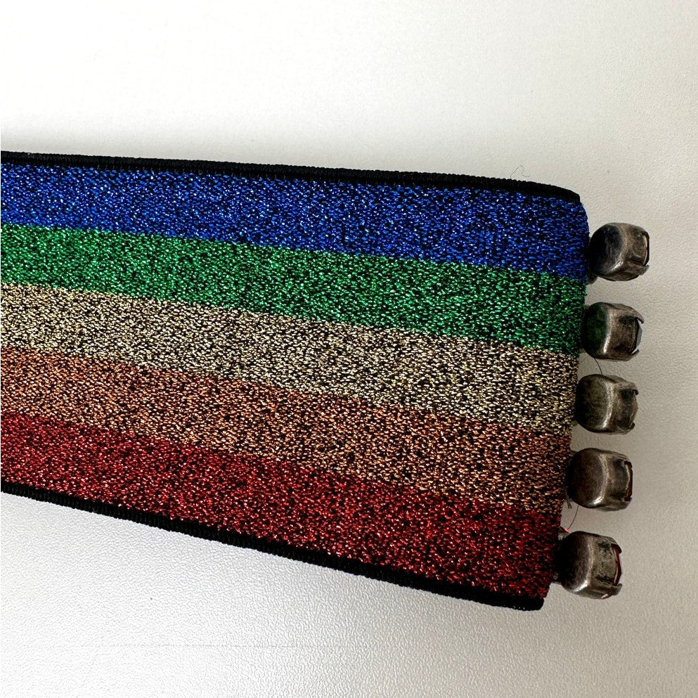 Gucci Multicolor Rhinestone Rainbow Stretch Headband