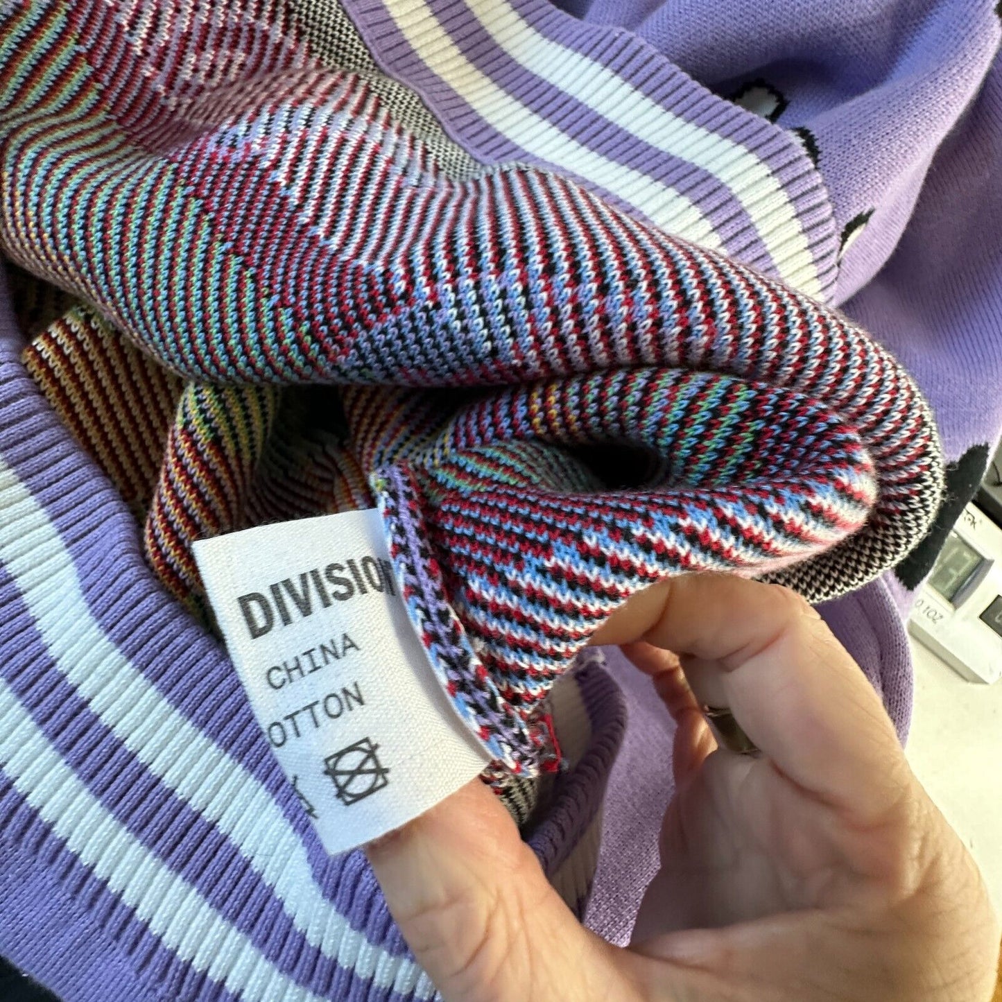 Outsiders Division Unique Purple Multi-Color Art School Graphic Sweatshirt Med