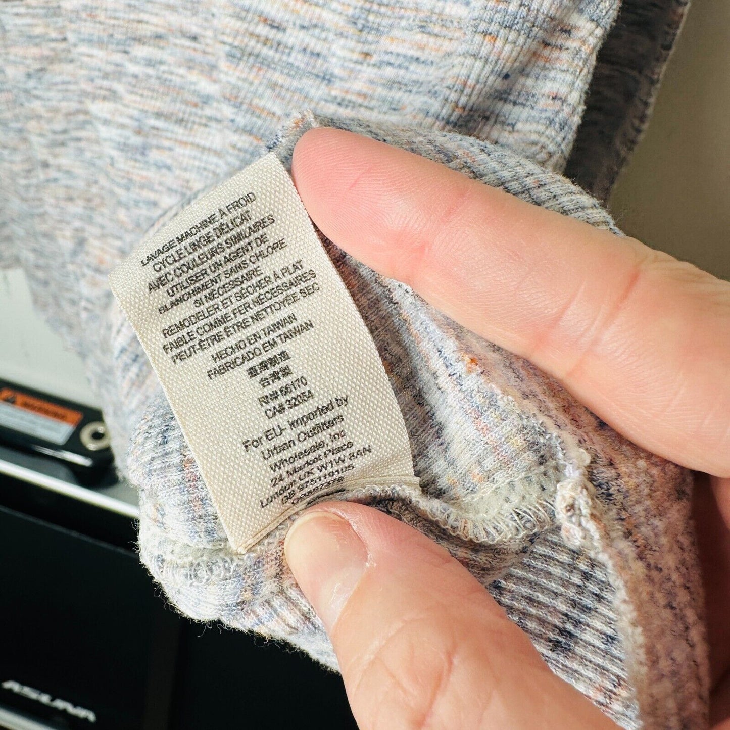 We The Free Ivory Multi-Color Long Sleeve Open Back Turtleneck Tunic Medium