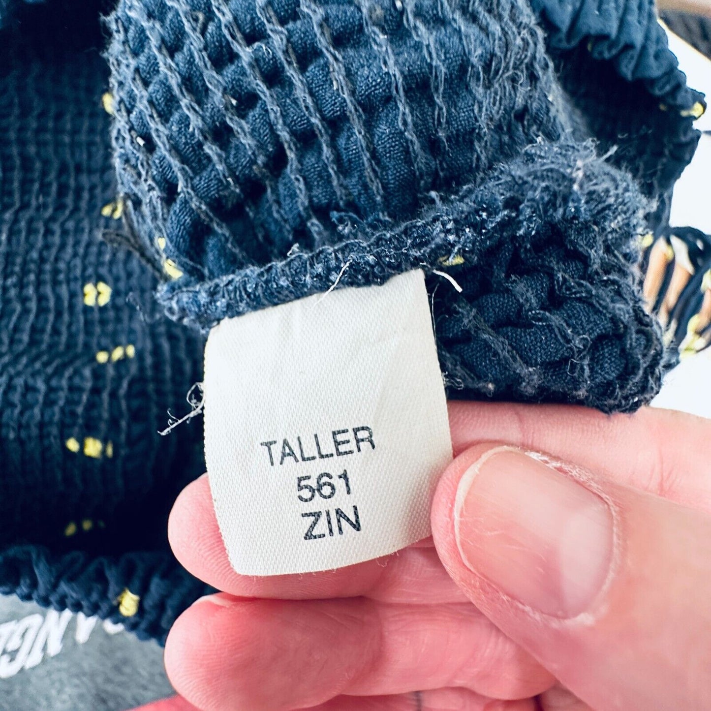 Zara Navy & Yellow Polka Dot Smocked Tube Top XS