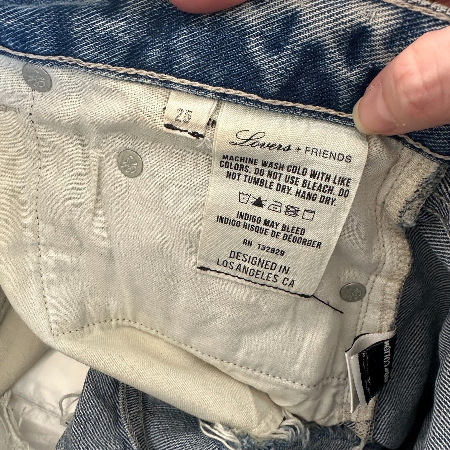 Lovers & Friends Axel Jean Distressed Cut Off High Rise Short Conrad Wash 25
