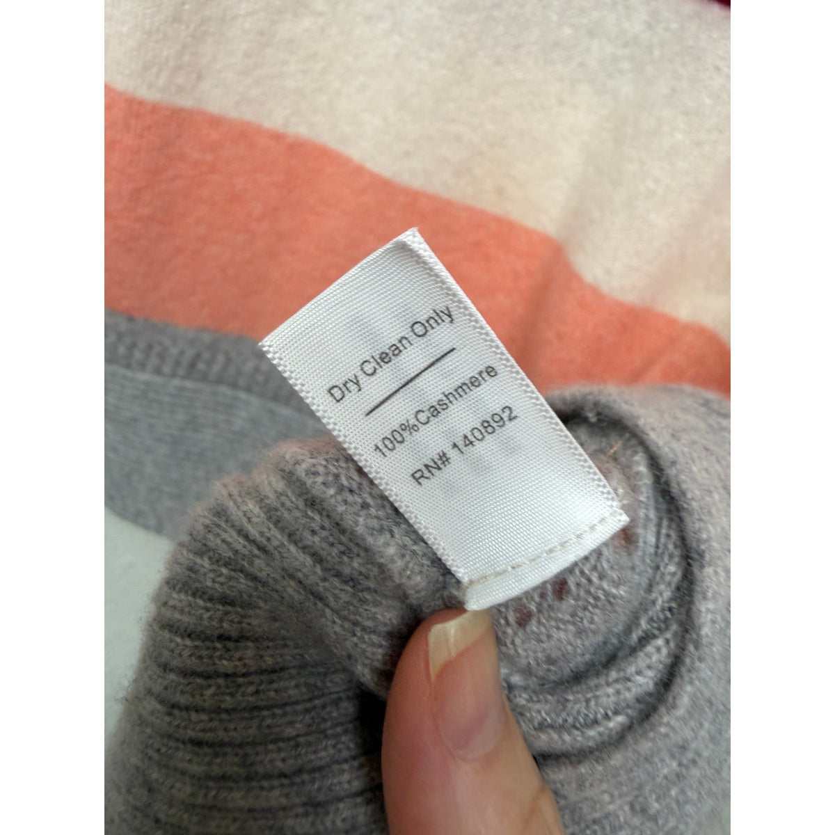 Marine Layer Gray Pink Stripe Cashmere Sweater Women S