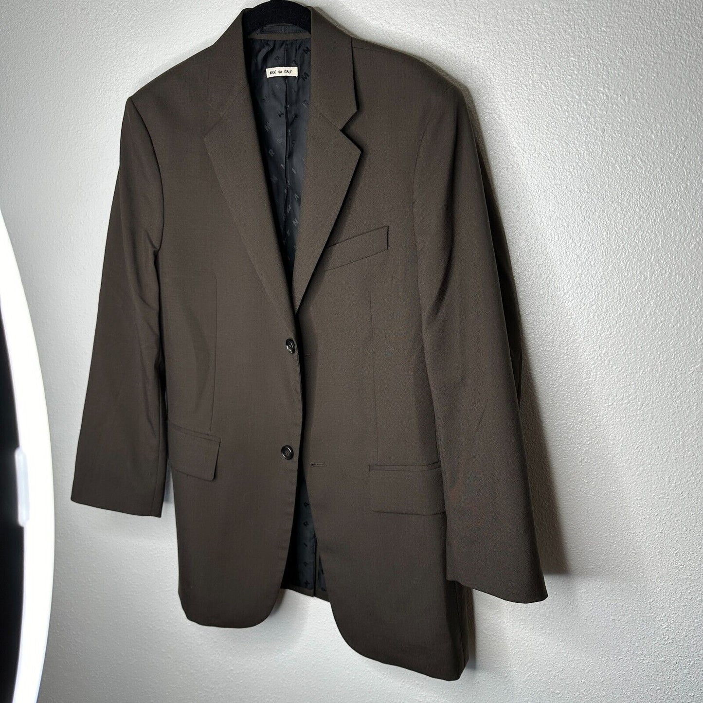 Marni Rich Chocolate Brown Two Button Notched Collar Wool Blazer Jacket 44