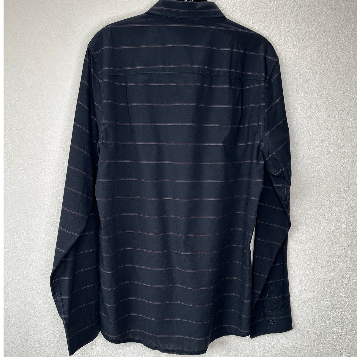 NWT Travis Matthew Black Striped The Crimp Long Sleeve Button Shirt L