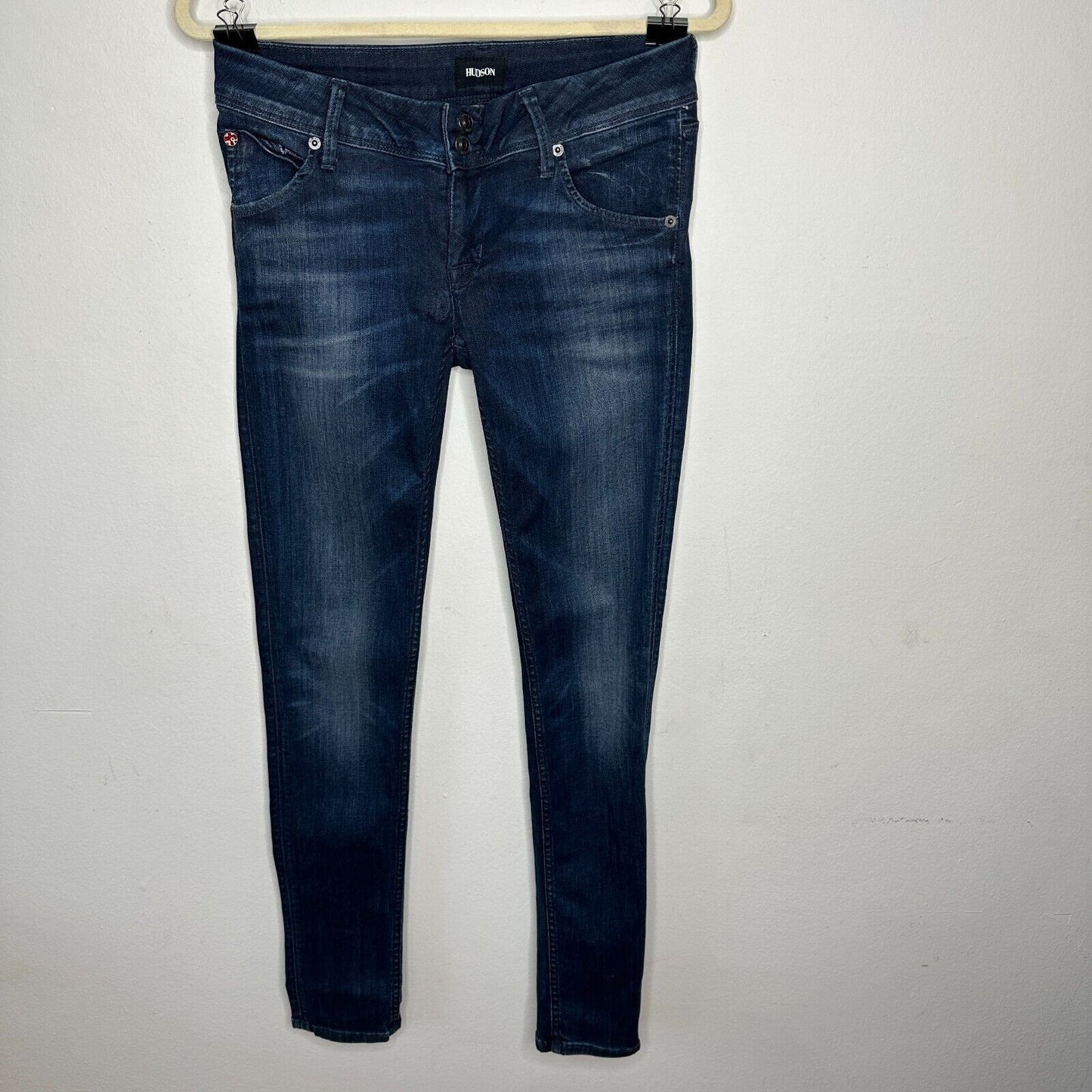 Hudson Collin Dark Blue Wash Low Rise Electric Clover Skinny Denim Jeans Size 26