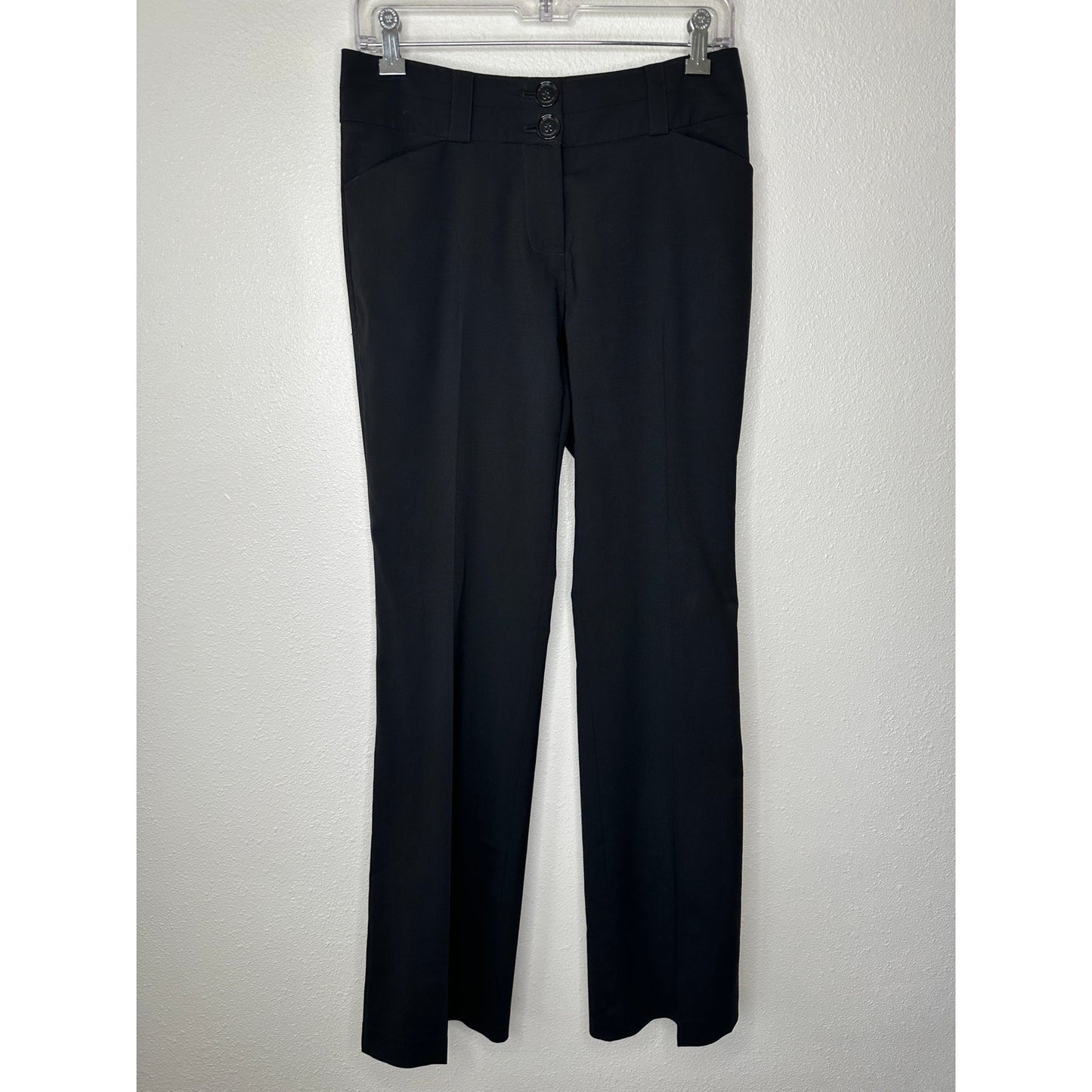 Burberry Wool Pants 4 Black Wide Leg Double Button Trousers Front Pockets