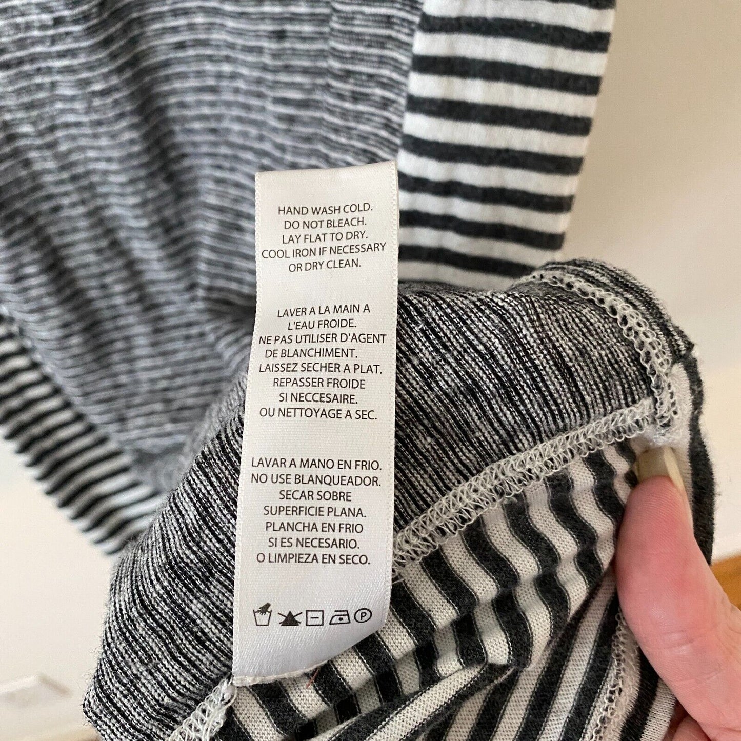 Splendid Black Gray & White Canal Stripe Colorblock Tank Dress Cover-up XS